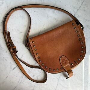 Patricia Nash Genuine Leather Studded Crossbody Bag – 9”